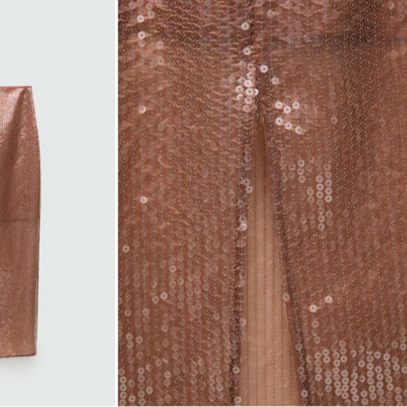 Mango Sequin midi skirt Size L - Picture 8 of 8